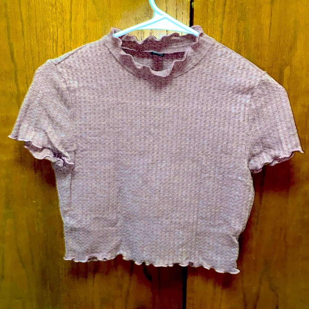 Shein Purple Waffle Knit Crop Top